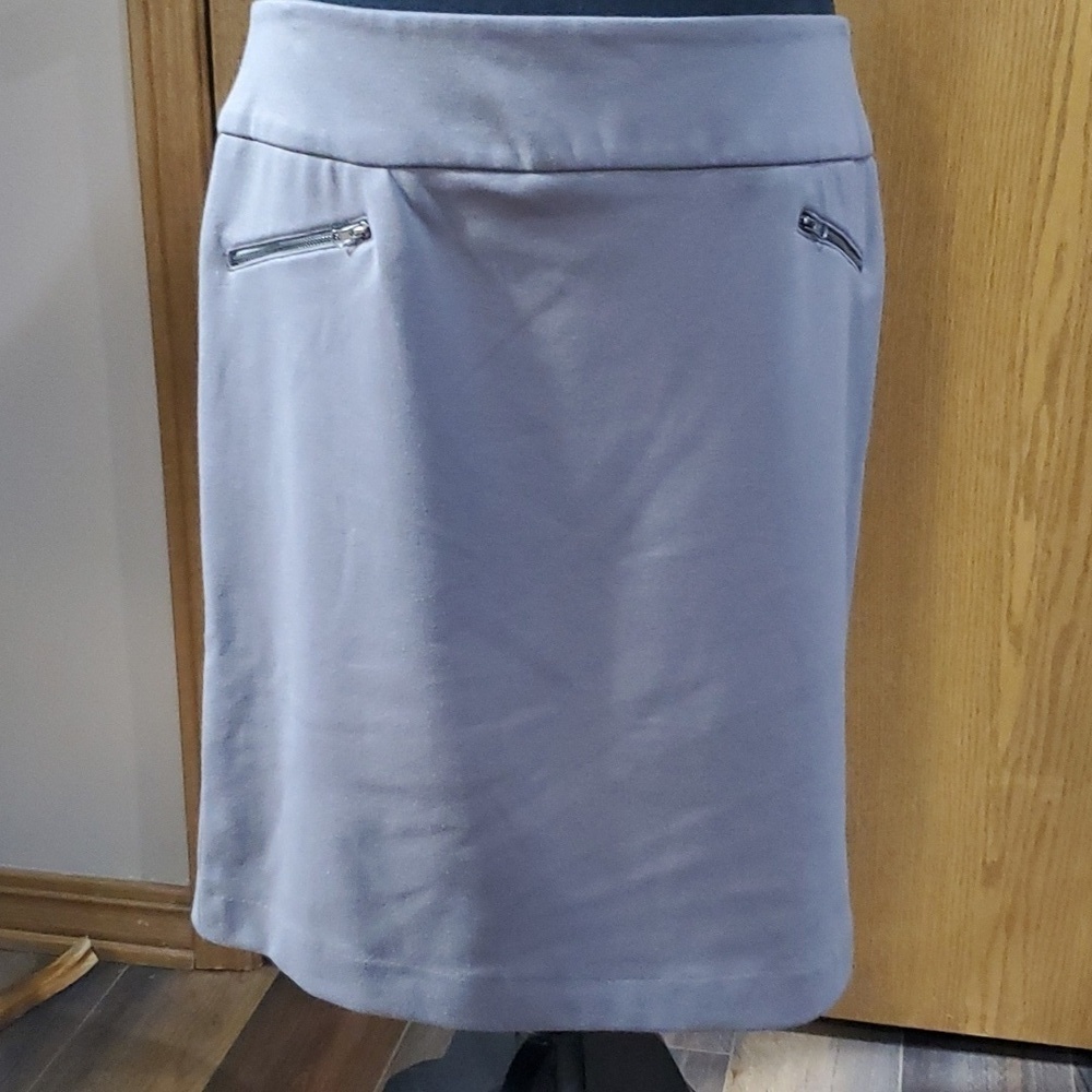 Sandro grey stretch midi length skirt